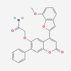 2-((4-(7-methoxybenzofuran-2-yl)-2-oxo-7-phenyl-2H-chromen-6-yl)oxy)acetamide