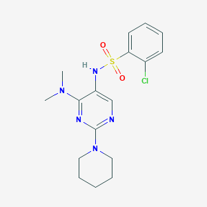 2-chloro-N-(4-(dimethylamino)-2-(piperidin-1-yl)pyrimidin-5-yl)benzenesulfonamide