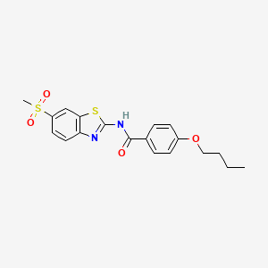 molecular formula C19H20N2O4S2 B2527362 4-butoxy-N-(6-(methylsulfonyl)benzo[d]thiazol-2-yl)benzamide CAS No. 313469-75-9