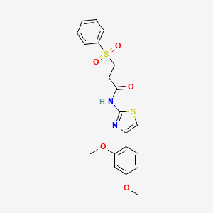 N-(4-(2,4-dimethoxyphenyl)thiazol-2-yl)-3-(phenylsulfonyl)propanamide