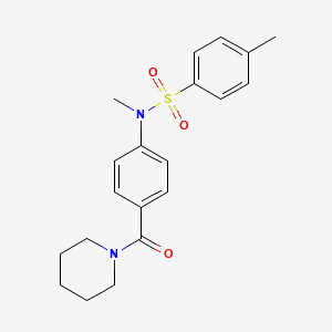 molecular formula C20H24N2O3S B2527382 N,4-ジメチル-N-[4-(ピペリジン-1-カルボニル)フェニル]ベンゼンスルホンアミド CAS No. 312287-04-0