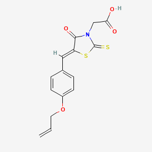 molecular formula C15H13NO4S2 B2527389 (Z)-2-(5-(4-(烯丙氧基)亚苄基)-4-氧代-2-硫代噻唑烷-3-基)乙酸 CAS No. 641997-81-1