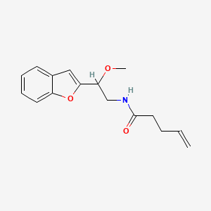 molecular formula C16H19NO3 B2527395 N-[2-(1-苯并呋喃-2-基)-2-甲氧基乙基]戊-4-烯酰胺 CAS No. 2097863-65-3