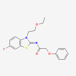 molecular formula C19H19FN2O3S B2527396 (Z)-N-(3-(2-ethoxyethyl)-6-fluorobenzo[d]thiazol-2(3H)-ylidene)-2-phenoxyacetamide CAS No. 865173-57-5