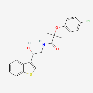 molecular formula C20H20ClNO3S B2527401 N-(2-(苯并[b]噻吩-3-基)-2-羟乙基)-2-(4-氯苯氧基)-2-甲基丙酰胺 CAS No. 2034438-18-9