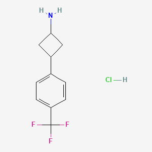 molecular formula C11H13ClF3N B2527407 3-[4-(トリフルオロメチル)フェニル]シクロブタン-1-アミン塩酸塩 CAS No. 1269151-26-9