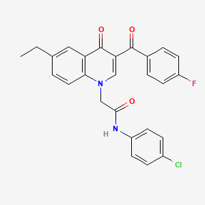 N-(4-chlorophenyl)-2-[6-ethyl-3-(4-fluorobenzoyl)-4-oxo-1,4-dihydroquinolin-1-yl]acetamide