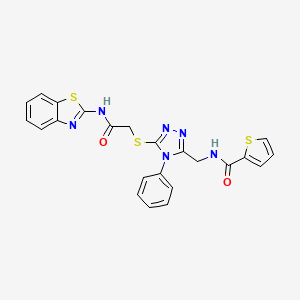 N-((5-((2-(benzo[d]thiazol-2-ylamino)-2-oxoethyl)thio)-4-phenyl-4H-1,2,4-triazol-3-yl)methyl)thiophene-2-carboxamide