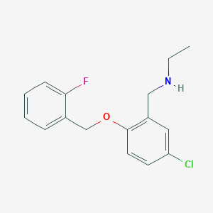 molecular formula C16H17ClFNO B252742 N-{5-chloro-2-[(2-fluorobenzyl)oxy]benzyl}ethanamine 