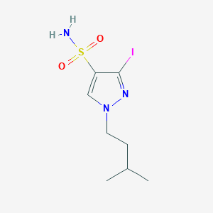 molecular formula C8H14IN3O2S B2527426 3-Iodo-1-(3-methylbutyl)pyrazole-4-sulfonamide CAS No. 1946822-02-1