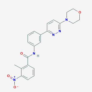 molecular formula C22H21N5O4 B2527433 2-methyl-N-(3-(6-morpholinopyridazin-3-yl)phenyl)-3-nitrobenzamide CAS No. 899953-30-1