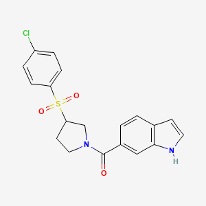 (3-((4-chlorophenyl)sulfonyl)pyrrolidin-1-yl)(1H-indol-6-yl)methanone