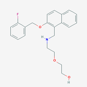 molecular formula C22H24FNO3 B252744 2-{2-[({2-[(2-Fluorobenzyl)oxy]-1-naphthyl}methyl)amino]ethoxy}ethanol 