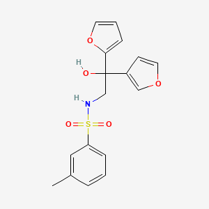 molecular formula C17H17NO5S B2527442 N-(2-(furan-2-yl)-2-(furan-3-yl)-2-hydroxyethyl)-3-methylbenzenesulfonamide CAS No. 2034259-18-0