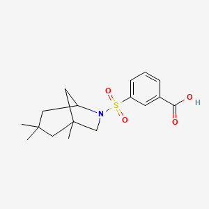 molecular formula C17H23NO4S B2527451 3-({1,3,3-三甲基-6-氮杂双环[3.2.1]辛-6-基}磺酰基)苯甲酸 CAS No. 326182-73-4