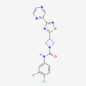 molecular formula C16H12Cl2N6O2 B2527453 N-(3,4-二氯苯基)-3-(3-(吡嗪-2-基)-1,2,4-恶二唑-5-基)氮杂环丁烷-1-甲酰胺 CAS No. 1327231-84-4