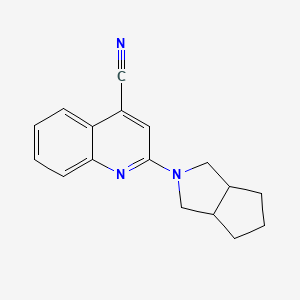 molecular formula C17H17N3 B2527457 2-(3,3a,4,5,6,6a-Hexahydro-1H-cyclopenta[c]pyrrol-2-yl)quinoline-4-carbonitrile CAS No. 1545906-63-5