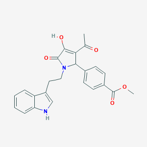 molecular formula C24H22N2O5 B252746 methyl 4-{3-acetyl-4-hydroxy-1-[2-(1H-indol-3-yl)ethyl]-5-oxo-2,5-dihydro-1H-pyrrol-2-yl}benzoate 