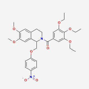 6,7-Dimethoxy-1-[(4-nitrophenoxy)methyl]-2-(3,4,5-triethoxybenzoyl)-1,2,3,4-tetrahydroisoquinoline