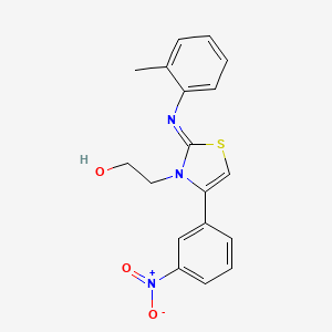 molecular formula C18H17N3O3S B2527463 (Z)-2-(4-(3-nitrophenyl)-2-(o-tolylimino)thiazol-3(2H)-yl)ethanol CAS No. 905764-18-3