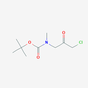 molecular formula C9H16ClNO3 B2527489 1-[Methyl(tert-butyloxycarbonyl)amino]-3-chloro-2-propanone CAS No. 532410-44-9