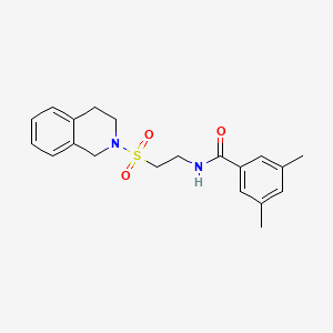 molecular formula C20H24N2O3S B2527492 N-(2-((3,4-dihydroisoquinolin-2(1H)-yl)sulfonyl)ethyl)-3,5-dimethylbenzamide CAS No. 922115-09-1