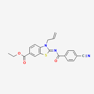 (Z)-ethyl 3-allyl-2-((4-cyanobenzoyl)imino)-2,3-dihydrobenzo[d]thiazole-6-carboxylate