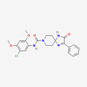 molecular formula C22H23ClN4O4 B2527497 N-(5-chloro-2,4-dimethoxyphenyl)-3-oxo-2-phenyl-1,4,8-triazaspiro[4.5]dec-1-ene-8-carboxamide CAS No. 893286-92-5