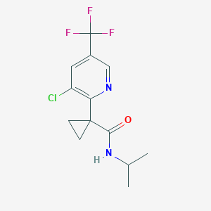 molecular formula C13H14ClF3N2O B2527499 1-[3-chloro-5-(trifluoromethyl)pyridin-2-yl]-N-(propan-2-yl)cyclopropane-1-carboxamide CAS No. 2058451-57-1