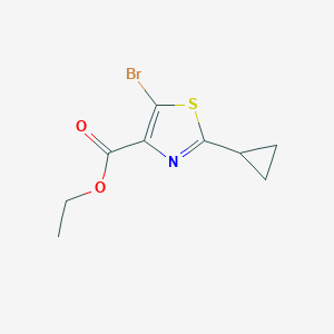 molecular formula C9H10BrNO2S B2527513 Ethyl 5-bromo-2-cyclopropylthiazole-4-carboxylate CAS No. 1379345-32-0