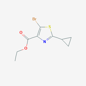 molecular formula C9H10BrNO2S B2527513 5-溴-2-环丙基噻唑-4-羧酸乙酯 CAS No. 1379345-32-0