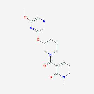 molecular formula C17H20N4O4 B2527515 3-(3-((6-methoxypyrazin-2-yl)oxy)piperidine-1-carbonyl)-1-methylpyridin-2(1H)-one CAS No. 2034437-51-7
