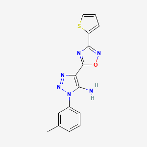 molecular formula C15H12N6OS B2527517 4-(3-(thiophen-2-yl)-1,2,4-oxadiazol-5-yl)-1-(m-tolyl)-1H-1,2,3-triazol-5-amine CAS No. 892748-31-1