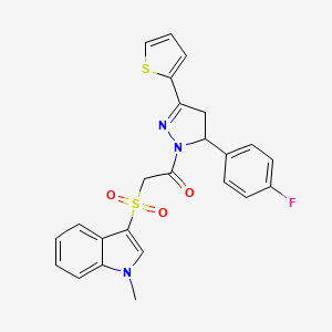 1-[3-(4-Fluorophenyl)-5-thiophen-2-yl-3,4-dihydropyrazol-2-yl]-2-(1-methylindol-3-yl)sulfonylethanone