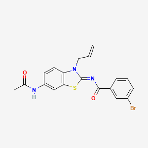 molecular formula C19H16BrN3O2S B2527527 (Z)-N-(6-乙酰氨基-3-烯丙基苯并[d]噻唑-2(3H)-亚甲基)-3-溴苯甲酰胺 CAS No. 865180-48-9