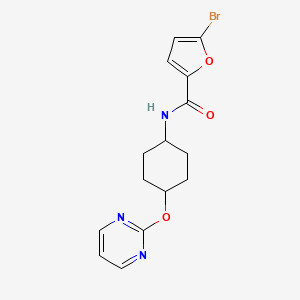 molecular formula C15H16BrN3O3 B2527528 5-溴-N-((1r,4r)-4-(嘧啶-2-氧基)环己基)呋喃-2-甲酰胺 CAS No. 2034400-57-0