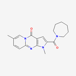molecular formula C19H22N4O2 B2527529 2-(azepane-1-carbonyl)-1,7-dimethylpyrido[1,2-a]pyrrolo[2,3-d]pyrimidin-4(1H)-one CAS No. 946338-99-4