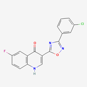 3-(3-(3-chlorophenyl)-1,2,4-oxadiazol-5-yl)-6-fluoroquinolin-4(1H)-one