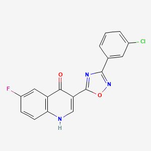 molecular formula C17H9ClFN3O2 B2527536 3-(3-(3-chlorophenyl)-1,2,4-oxadiazol-5-yl)-6-fluoroquinolin-4(1H)-one CAS No. 1081135-42-3