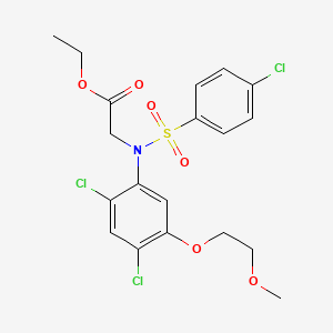 ethyl 2-[2,4-dichloro-N-(4-chlorophenyl)sulfonyl-5-(2-methoxyethoxy)anilino]acetate