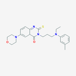 3-{3-[Ethyl(3-methylphenyl)amino]propyl}-6-(morpholin-4-yl)-2-sulfanylidene-1,2,3,4-tetrahydroquinazolin-4-one