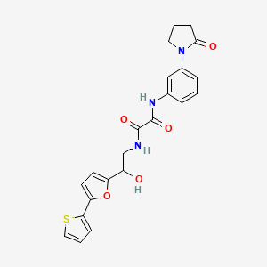 N-{2-hydroxy-2-[5-(thiophen-2-yl)furan-2-yl]ethyl}-N'-[3-(2-oxopyrrolidin-1-yl)phenyl]ethanediamide