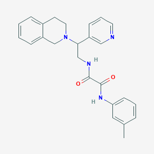 molecular formula C25H26N4O2 B2527561 N-[2-(3,4-dihydroisoquinolin-2(1H)-yl)-2-pyridin-3-ylethyl]-N'-(3-methylphenyl)ethanediamide CAS No. 904271-91-6