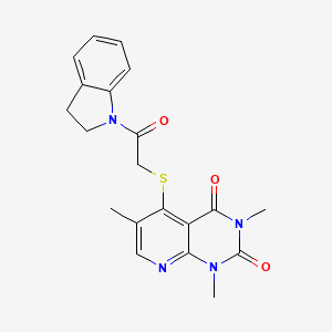 5-((2-(indolin-1-yl)-2-oxoethyl)thio)-1,3,6-trimethylpyrido[2,3-d]pyrimidine-2,4(1H,3H)-dione