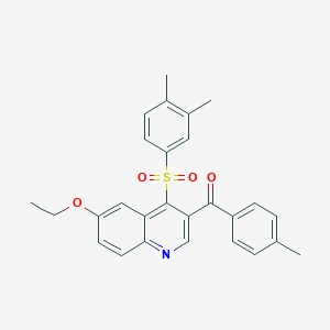 (4-((3,4-Dimethylphenyl)sulfonyl)-6-ethoxyquinolin-3-yl)(p-tolyl)methanone