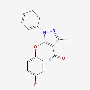 molecular formula C17H13FN2O2 B2527572 5-(4-fluorophenoxy)-3-methyl-1-phenyl-1H-pyrazole-4-carbaldehyde CAS No. 926257-97-8