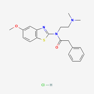 molecular formula C20H24ClN3O2S B2527577 N-(2-(dimethylamino)ethyl)-N-(5-methoxybenzo[d]thiazol-2-yl)-2-phenylacetamide hydrochloride CAS No. 1215341-14-2
