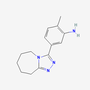 molecular formula C14H18N4 B2527578 2-methyl-5-{5H,6H,7H,8H,9H-[1,2,4]triazolo[4,3-a]azepin-3-yl}aniline CAS No. 949835-62-5