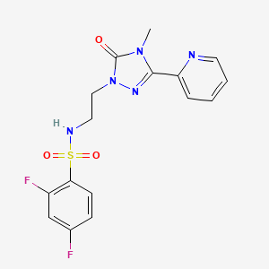 molecular formula C16H15F2N5O3S B2527583 2,4-二氟-N-(2-(4-甲基-5-氧代-3-(吡啶-2-基)-4,5-二氢-1H-1,2,4-三唑-1-基)乙基)苯磺酰胺 CAS No. 1210436-16-0