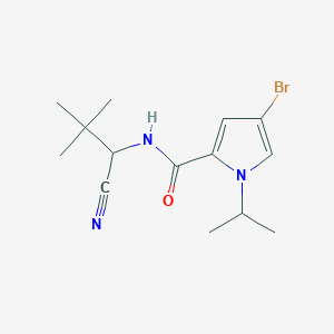 molecular formula C14H20BrN3O B2527584 4-Bromo-N-(1-cyano-2,2-dimethylpropyl)-1-propan-2-ylpyrrole-2-carboxamide CAS No. 2224315-39-1